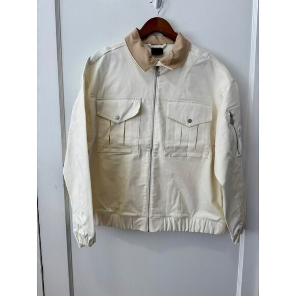 Air Jordan NWT Women's Creme Ivory Utility Bomber Jacket Size Medium Fits S, L - Picture 3 of 16